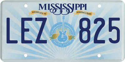 MS license plate LEZ825