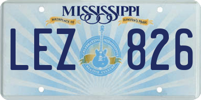 MS license plate LEZ826