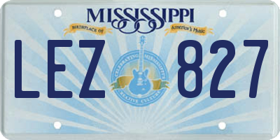 MS license plate LEZ827
