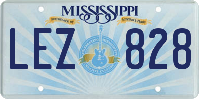 MS license plate LEZ828