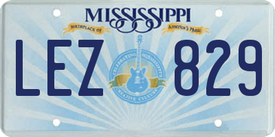 MS license plate LEZ829