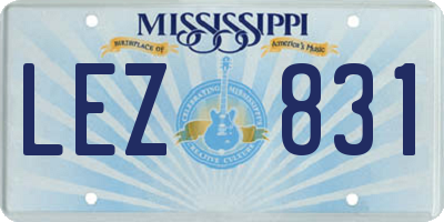 MS license plate LEZ831
