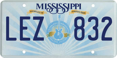 MS license plate LEZ832