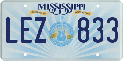 MS license plate LEZ833