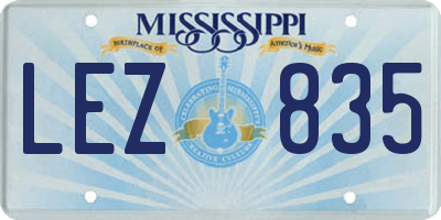 MS license plate LEZ835