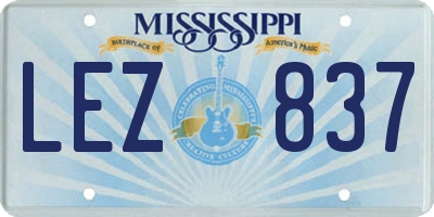MS license plate LEZ837