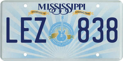 MS license plate LEZ838