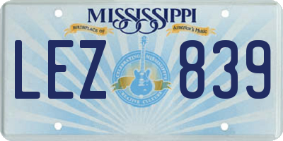 MS license plate LEZ839