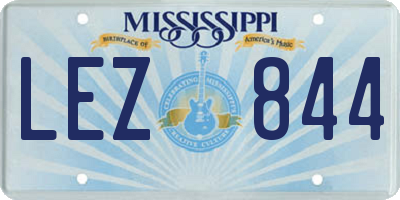 MS license plate LEZ844