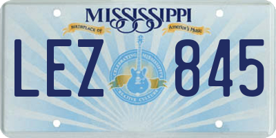 MS license plate LEZ845
