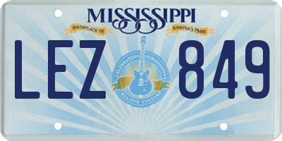MS license plate LEZ849