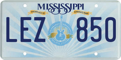 MS license plate LEZ850