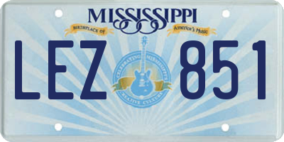 MS license plate LEZ851