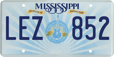 MS license plate LEZ852