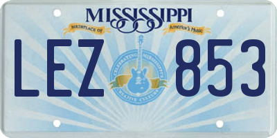MS license plate LEZ853