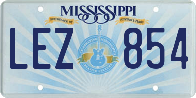 MS license plate LEZ854