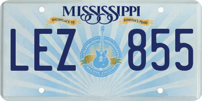 MS license plate LEZ855