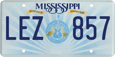 MS license plate LEZ857