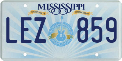MS license plate LEZ859