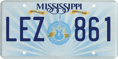 MS license plate LEZ861