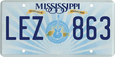 MS license plate LEZ863