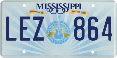 MS license plate LEZ864