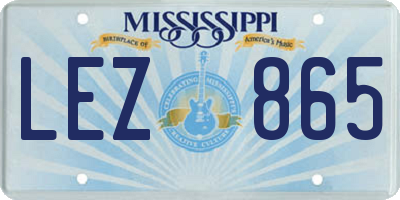 MS license plate LEZ865