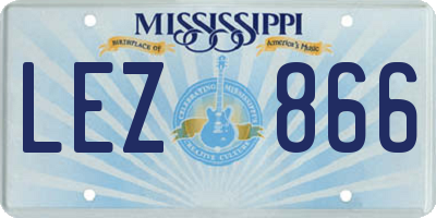 MS license plate LEZ866