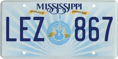 MS license plate LEZ867