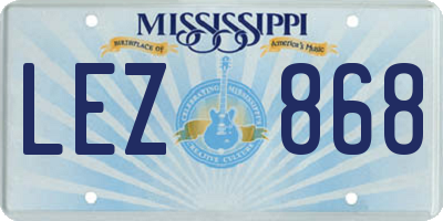 MS license plate LEZ868