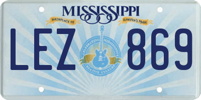MS license plate LEZ869