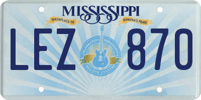 MS license plate LEZ870
