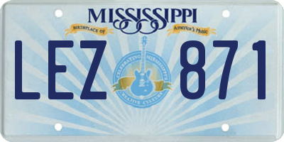MS license plate LEZ871