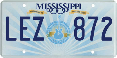 MS license plate LEZ872