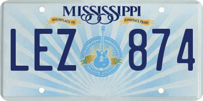 MS license plate LEZ874
