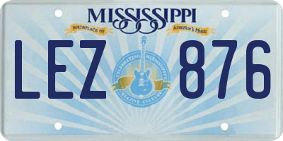 MS license plate LEZ876