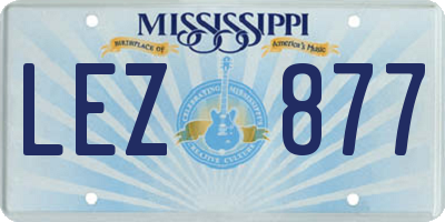 MS license plate LEZ877