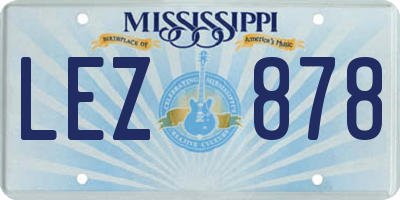 MS license plate LEZ878