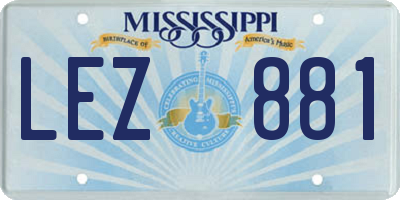 MS license plate LEZ881