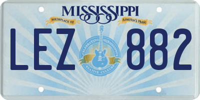 MS license plate LEZ882