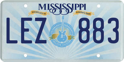 MS license plate LEZ883