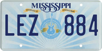MS license plate LEZ884