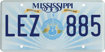 MS license plate LEZ885