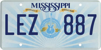 MS license plate LEZ887