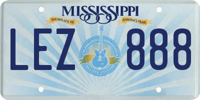 MS license plate LEZ888