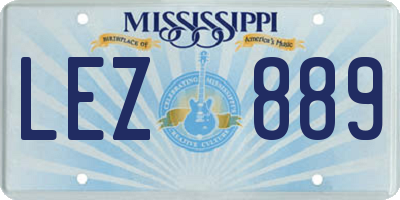 MS license plate LEZ889