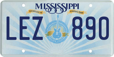 MS license plate LEZ890