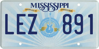 MS license plate LEZ891
