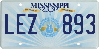 MS license plate LEZ893
