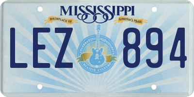 MS license plate LEZ894